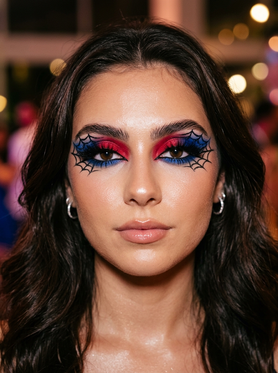 Dramatisches Spiderman Party Makeup als Spiderman Makeup Inspiration 2026